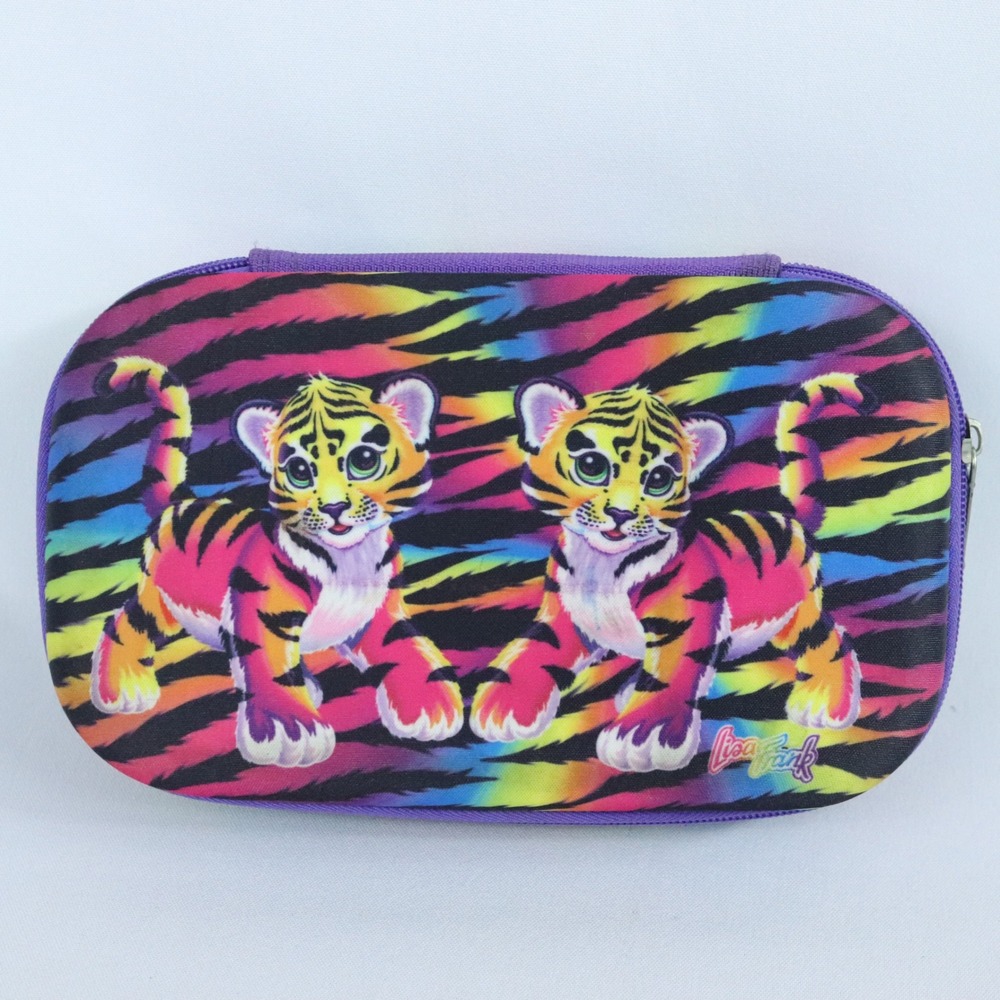 Lisa Frank Rainbow Forrest Tiger Storage Pencil Case Zipper Pouch 8" READ